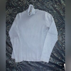 Petite Sophisticate Women’s Blue Turtleneck Sweater